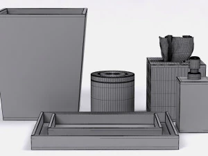restoration hardware regency bath accessories pewter 3D Model