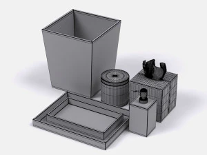 restoration hardware regency bath accessories pewter 3D Model