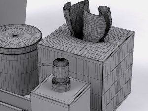 restoration hardware regency bath accessories pewter 3D Model