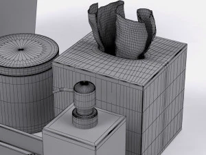 restoration hardware regency bath accessories pewter 3D Model