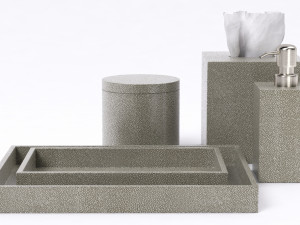 restoration hardware shagreen bath accessories smoke Modèle 3D