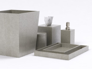 restoration hardware shagreen bath accessories smoke Modèle 3D