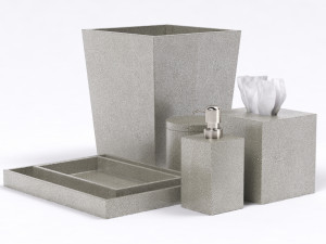 restoration hardware shagreen bath accessories smoke Modèle 3D