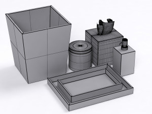 restoration hardware shagreen bath accessories smoke Modèle 3D