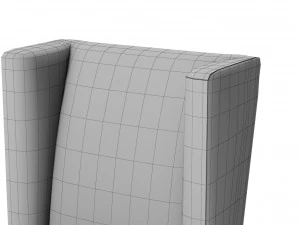 修复硬件斯图尔特织物边椅 3D 模型