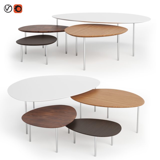 stua ecliple nesting tables 3D Model .c4d .max .obj .3ds .fbx .stl .blend 