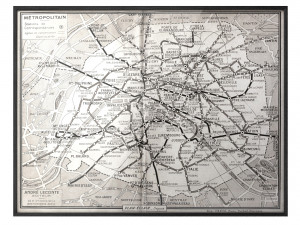restoration hardware 1950s guilmins parisian metro map 3D Model