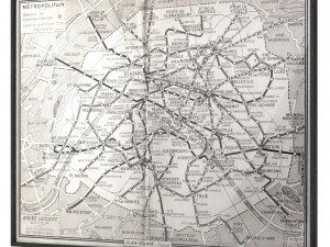 restoration hardware 1950s guilmins parisian metro map Model 3D