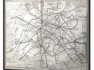 restoration hardware 1950s guilmins parisian metro map 3D Model