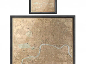 restoration hardware circa 1980 london map 3D Model