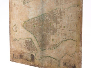 restoration hardware grand canvas library map-new york 3D Model