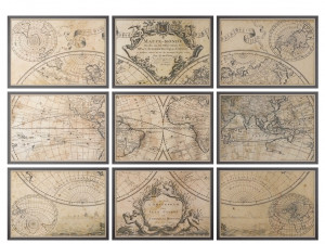 restoration hardware lisles 1720 world map frames 3D Model