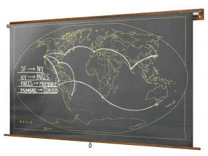 restoration hardware military chalkboard world map 3D Model