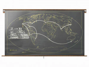 restoration hardware military chalkboard world map 3D Model