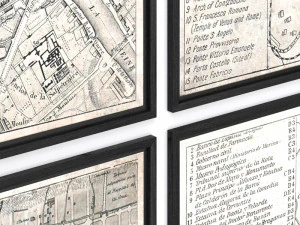 restoration hardware vintage aerial maps of european cities 3D Model