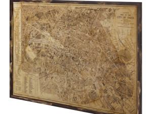restoration hardware vintage paris map 3D Model