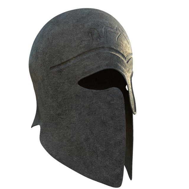 Hellenic helmet 3D Model .c4d .max .obj .3ds .fbx .stl .blend 