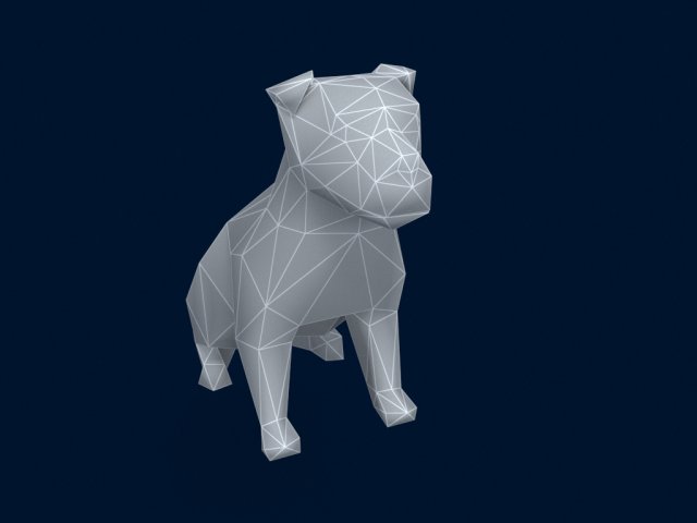 american bulldog 3D 모델 .c4d .max .obj .3ds .fbx .stl .blend 