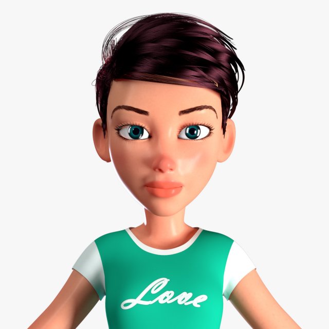 female character peny 3D Model .c4d .max .obj .3ds .fbx .stl .blend 
