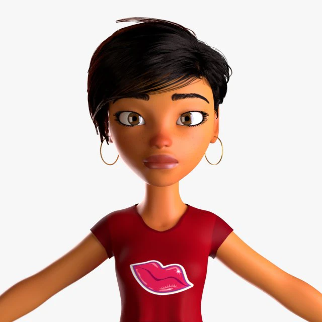 female character mery 3D Model .c4d .max .obj .3ds .fbx .stl .blend