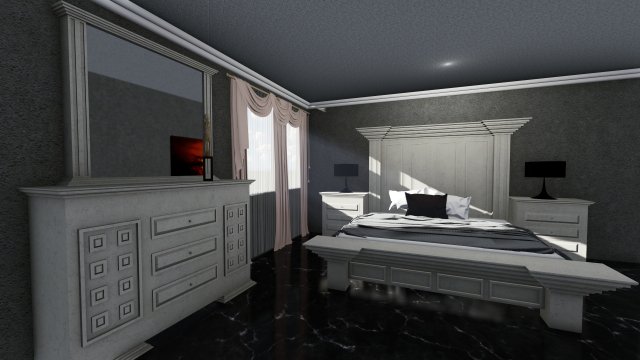 bedroom model amberes vintage 3D Модель .c4d .max .obj .3ds .fbx .stl .blend