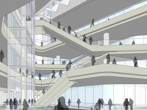 shopping mall and commercial office building Modèle 3D