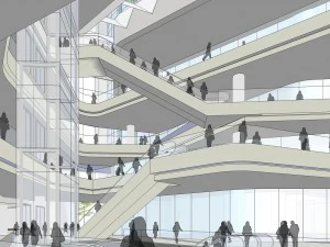shopping mall and commercial office building 3D Model