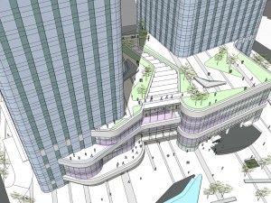 shopping mall and commercial office building Modèle 3D