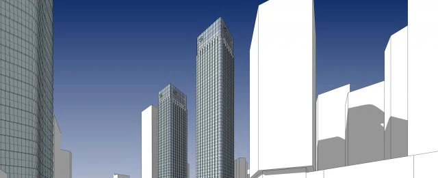 shopping mall and commercial office building 3D Model .c4d .max .obj .3ds .fbx .stl .blend 