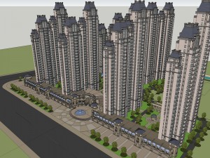 classical residential tower Modello 3D
