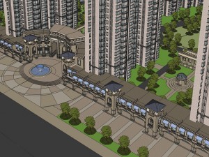 classical residential tower Modello 3D