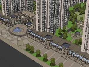 класична житлова вежа 3D Модель