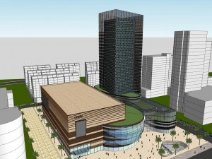 Торгово-офісний будинок торгового центру 3D Модель