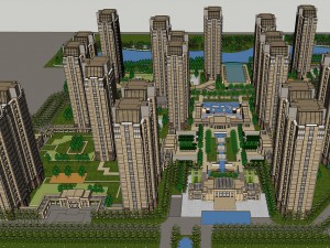 residential towers township 3Dモデル