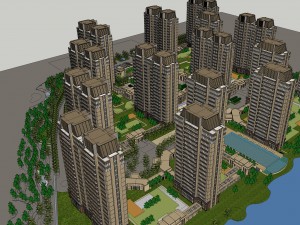 residential towers township 3Dモデル