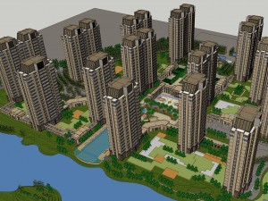 residential towers township 3Dモデル