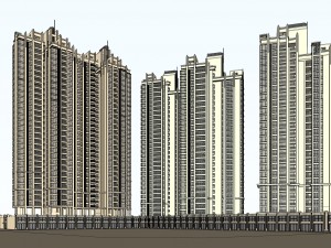 residential buildings layout 3D Model