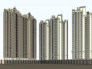 residential buildings layout 3D Model