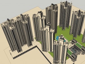 residential buildings layout 3D Model