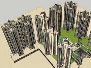 residential buildings layout 3D Model