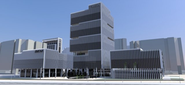 commercial office building 3D Model .c4d .max .obj .3ds .fbx .stl .blend 