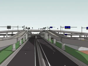 road and highway model 3D Model
