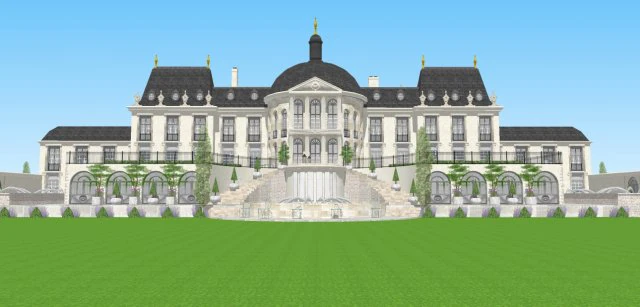 велика вілла 3D Модель .c4d .max .obj .3ds .fbx .stl .blend 
