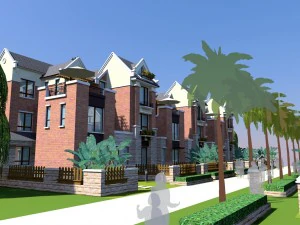 linda casa geminada Modelo 3D