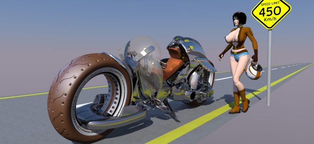 ci fi superbike 3D 모델 .c4d .max .obj .3ds .fbx .stl .blend 