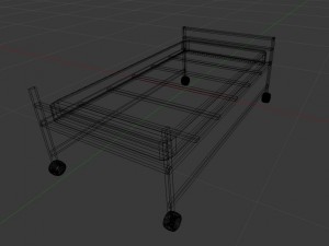 old and rusted hospitalbed 3D Model