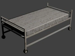 old and rusted hospitalbed 3D Model