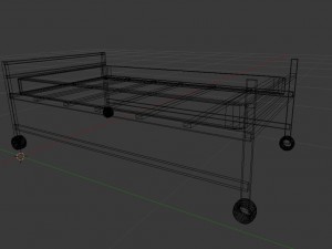 old and rusted hospitalbed 3D Model