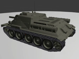 su 122 tank Uni Soviet Model 3D