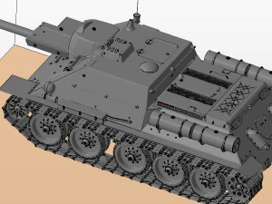 su 122 ussr tanks 3D Model